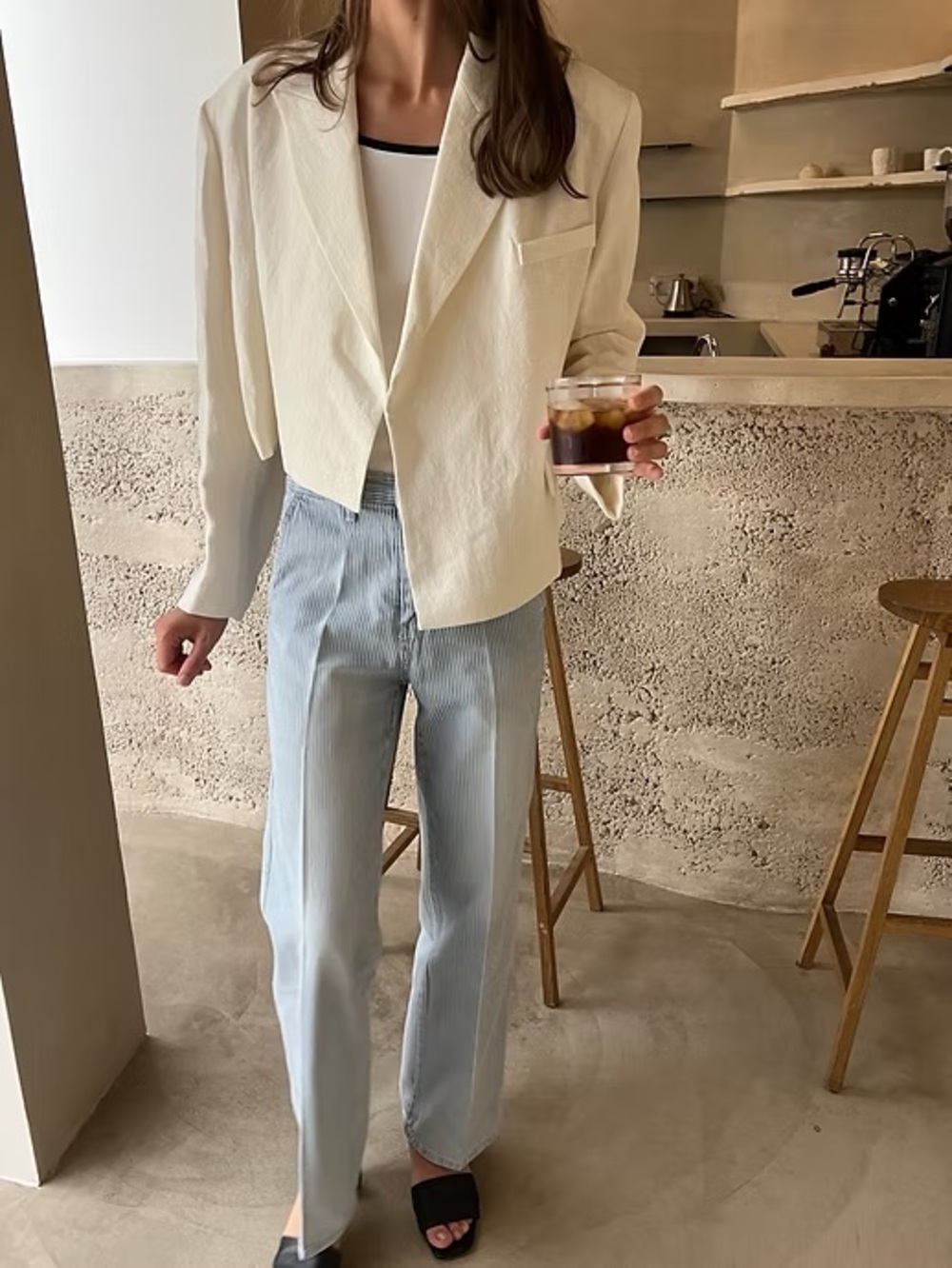 Brand New w Tags! LE:APT Oversized Uneven Linen Blazer One Size